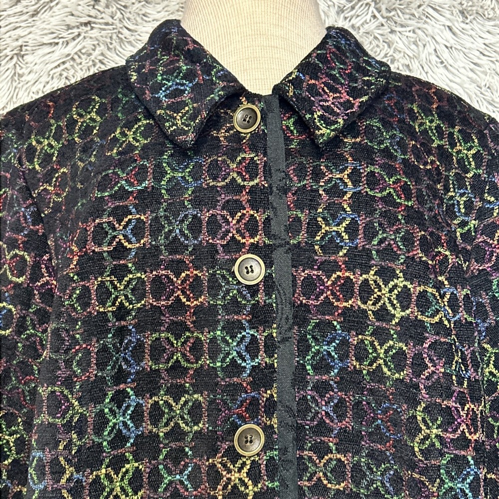 Christopher & Banks Rainbow‎ Colorful Geometric Eclectic Maximalist Retro Jacket